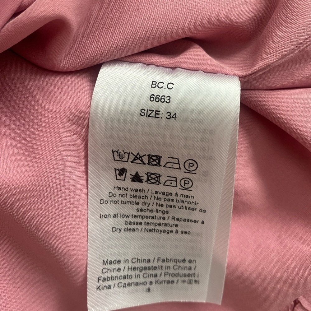 Ganni Stretch Jacquard V Neck Mini Dress Orchid Smoke Puff Sleeve Pink Y2K - Picture 5 of 6